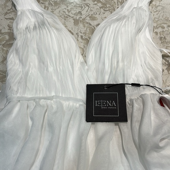 Ieena for Mac Duggal High Low Tiered Gown with Built in Body Suit Size 0 - Picture 6 of 8